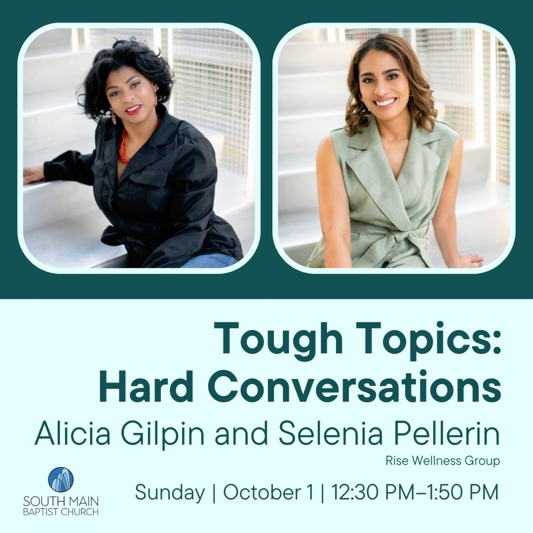 Pictures Alicia Gilpin and Selena Pellerin featured with information about the upcoming tough topics event