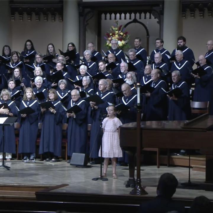 The South Main Sanctuary Choir singing the offertory during worship on September 24