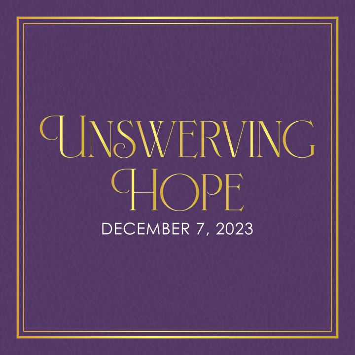 purple leather book cover with unswerving hope written across in gold