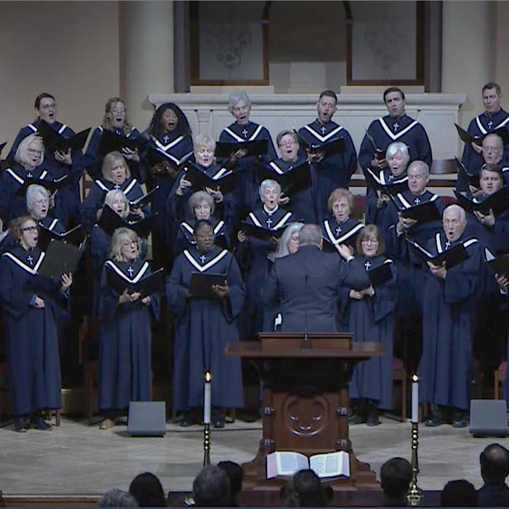 Sanctuary Choir singing in worship