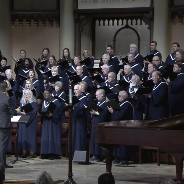 south main sanctuary choir singing in worship