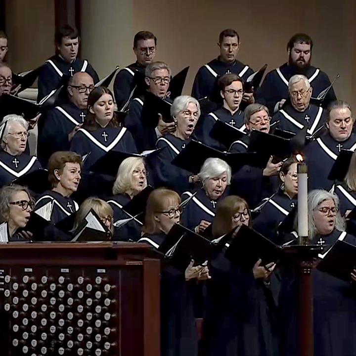 Sanctuary Choir singing in worship