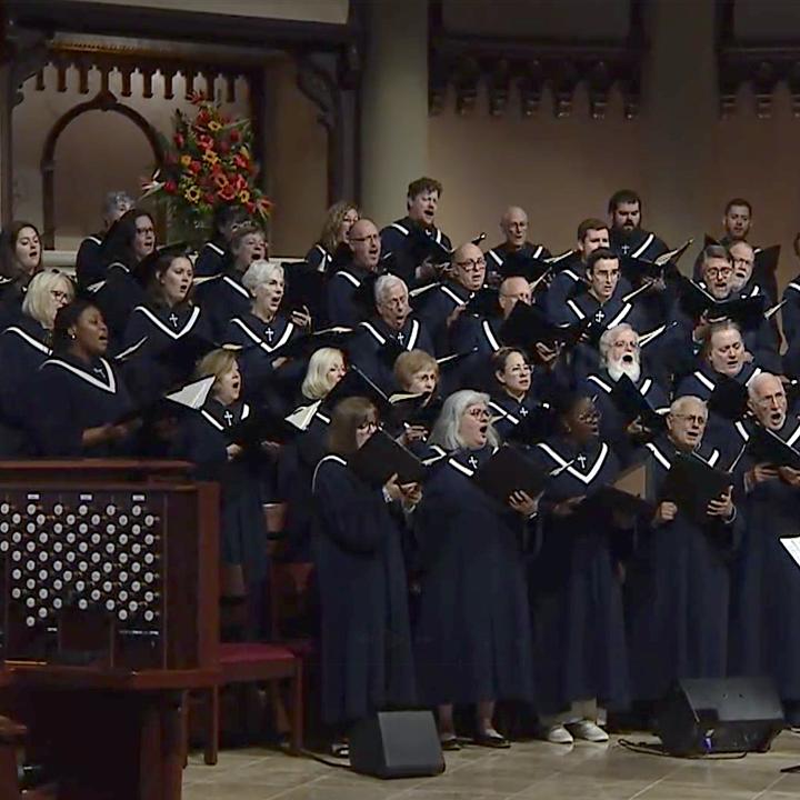 Sanctuary Choir singing in worship