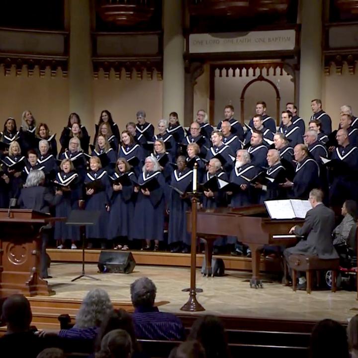 Sanctuary Choir singing in worship