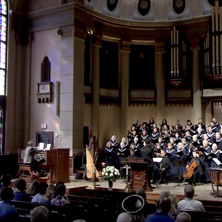 Sanctuary Choir singing in worship
