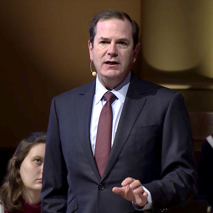 Steve Wells addressing the congregation during his sermon