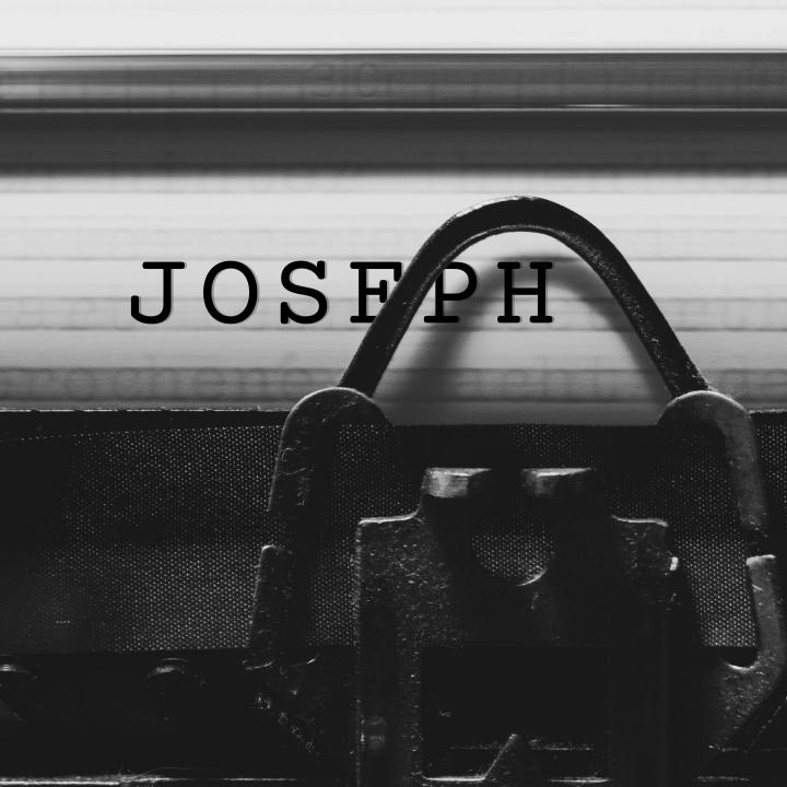 typewriter writing out the word joseph