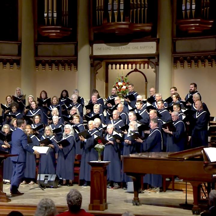 Sanctuary Choir singing in worship