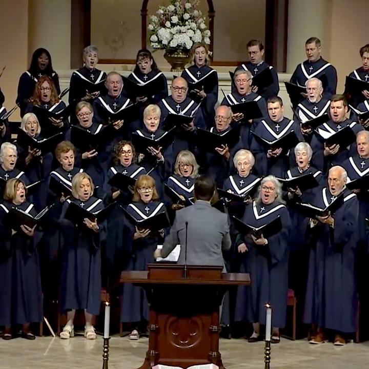 Sanctuary Choir singing in worship