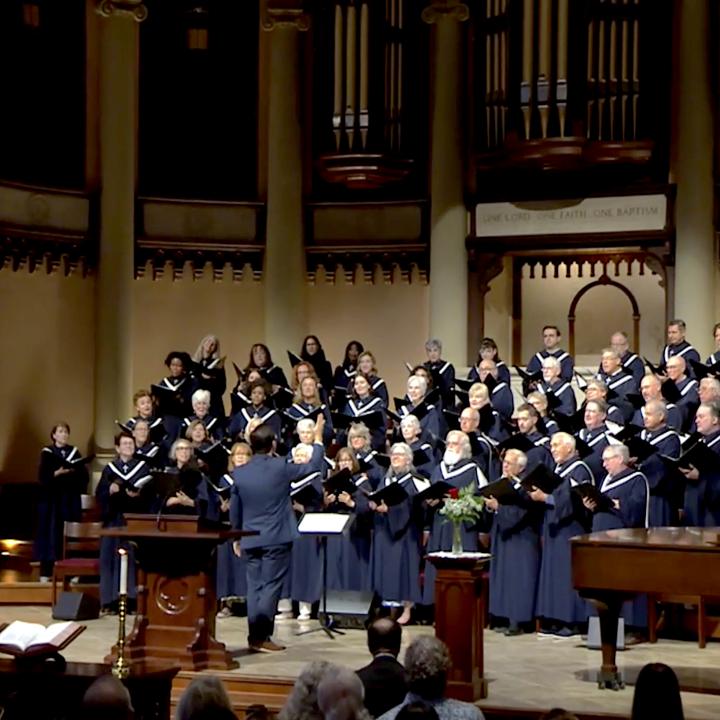 Sanctuary Choir singing in worship