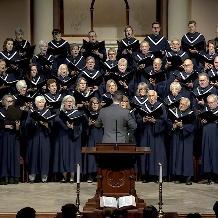 Sanctuary Choir singing in worship