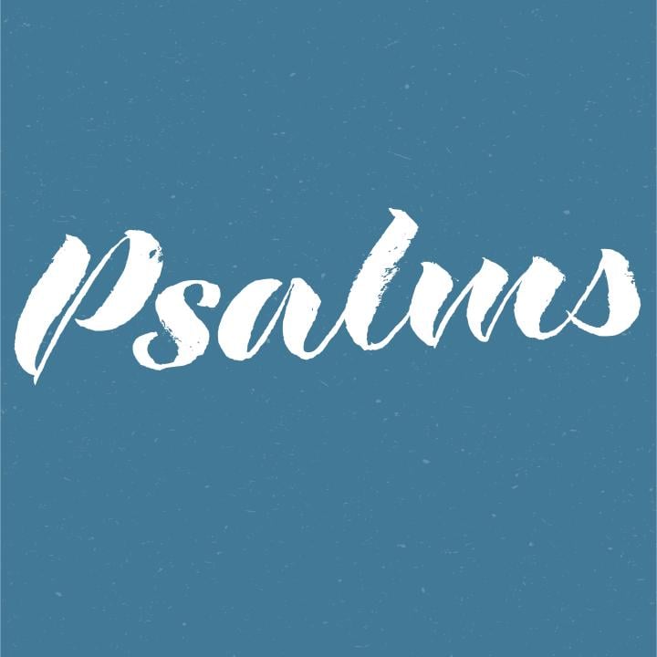 psalms written across a blue background
