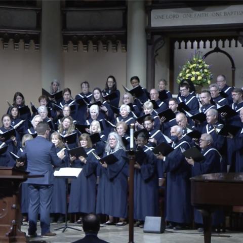 The South Main Sanctuary Choir singing the anthem from September 10 together